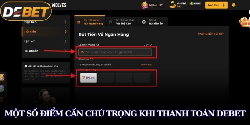 Một số điểm cần chú trọng khi thanh toán DEBET